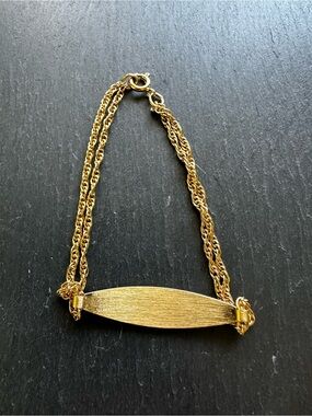 Vintage Speidel Gold Filled ID Rope Chain Bracelet
